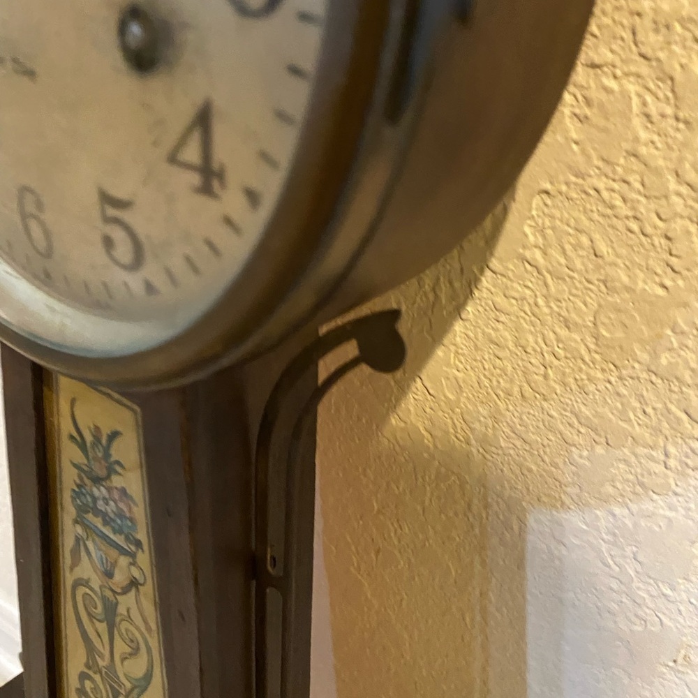 E. Ingraham Antique 8 Day Banjo Wall Clock Glass Panel MCM Not Tested As Is - Picture 9 of 16